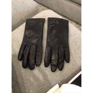 Fownes Women’s Black Genuine Leather Lined VTG Gloves SZ 7 1/2  Light & Warm